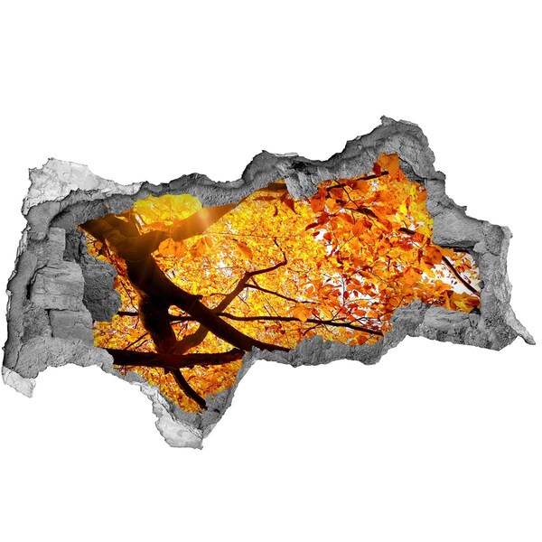 Samolepiaca diera na stenu Zlatá jeseň za múrom