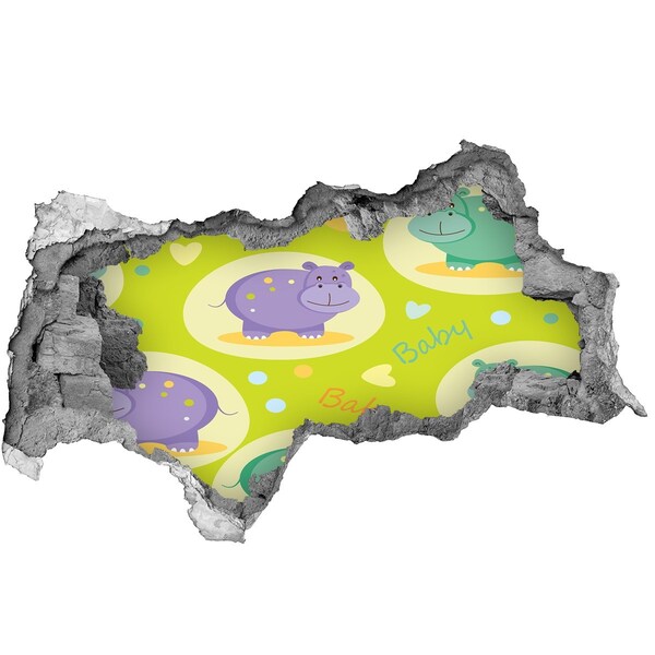 Diera 3D foto tapeta nálepka Hrochy v farebnom prostredí