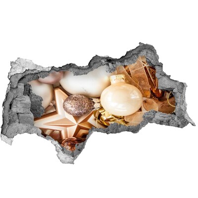 Fototapeta nálepka na stenu Vianočné ozdoby Diera v stene