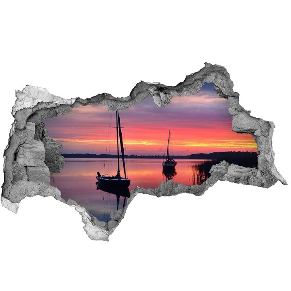 Nálepka fototapeta 3D Plachetnica pri západe slnka