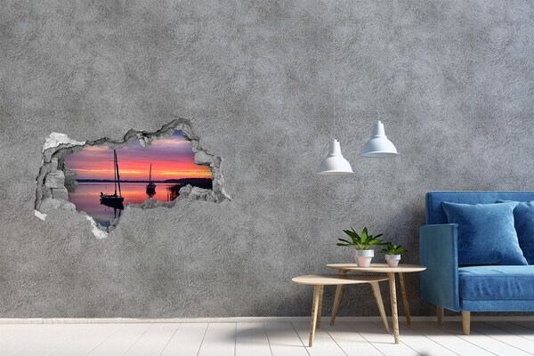Nálepka fototapeta 3D Plachetnica pri západe slnka