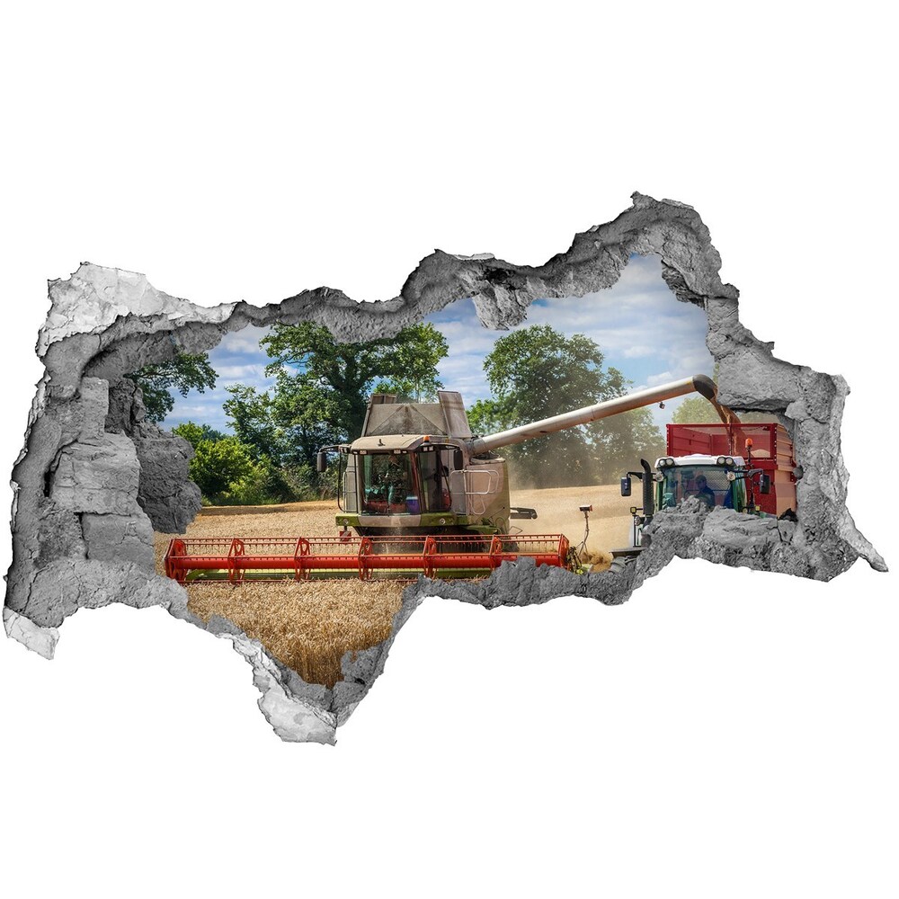Fototapeta diera na stenu Kombinovať a traktor