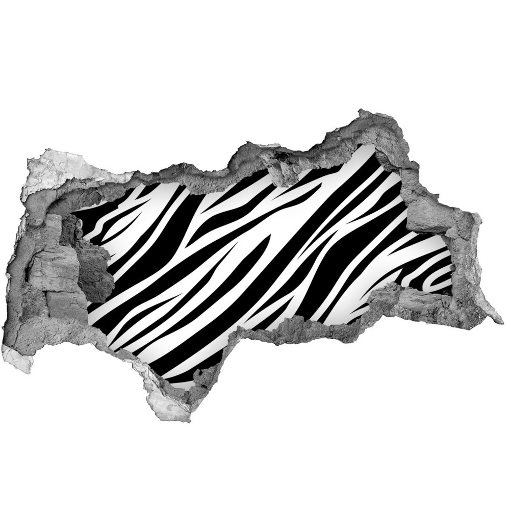 Samolepiaca diera múr 3D Zebra pozadia
