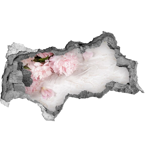 Samolepiaca diera nálepka betón Kvety v rozpadajúcej sa stene