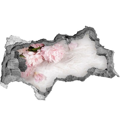 Samolepiaca diera nálepka betón Kvety v rozpadajúcej sa stene