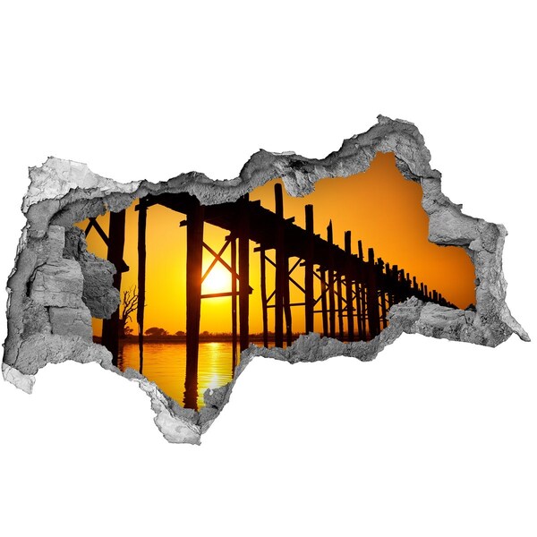 Fototapeta diera na stenu 3D Západ slnka nad mólom