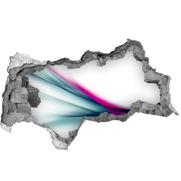 Samolepiaca diera múr 3D Farebné vlny v stene