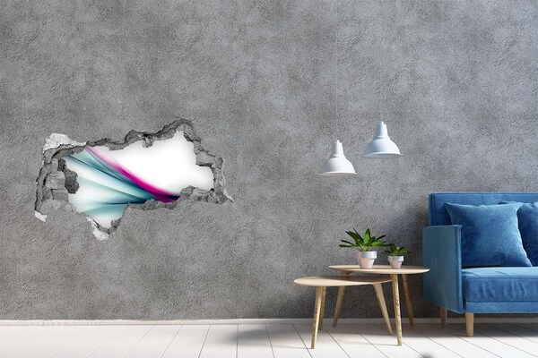 Samolepiaca diera múr 3D Farebné vlny v stene