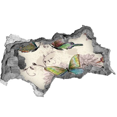 Diera 3D foto tapeta nálepka Motýle v zničenej stene