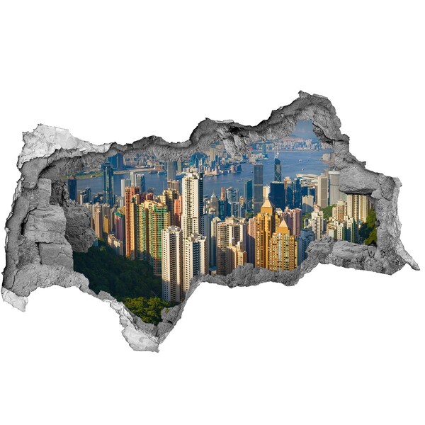 Fototapeta diera na stenu 3D Hong kong panoráma