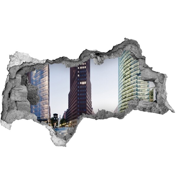 Fototapeta diera na stenu 3D Pohľad na moderné mesto