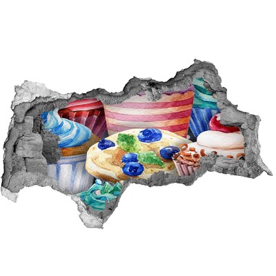 Samolepiaca nálepka na stenu Sladkosti Diera v stene