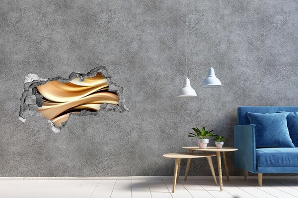 Samolepiaca diera na stenu Zlaté vlny v stene