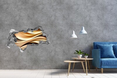 Samolepiaca diera na stenu Zlaté vlny v stene