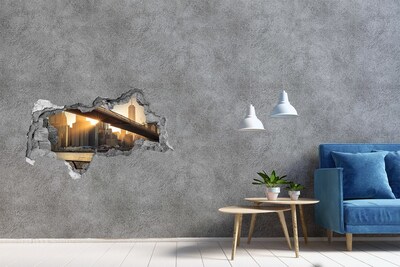 Fototapeta diera na stenu 3D Most v zapadajúcom slnku