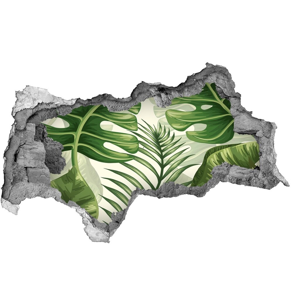 Nálepka 3D diera Tropické listy