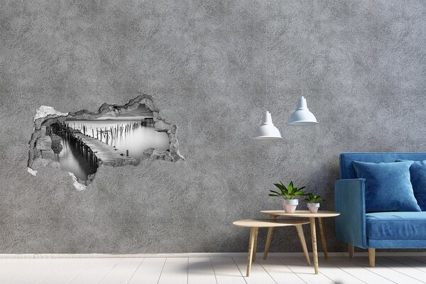 Samolepiaca diera na stenu Mólo v hmlistom prostredí