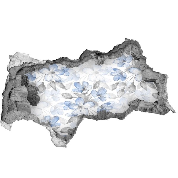 Samolepiaca nálepka Kvetinový vzor cez dieru v stene