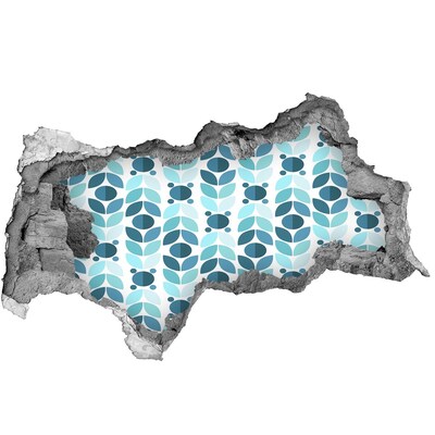 Nálepka fototapeta na stenu Kvetinový vzor s dierou v stene