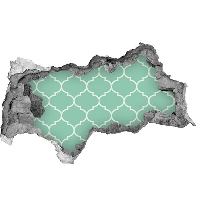 Fototapeta diera na stenu 3D Zelená mozaika na pozadí poškodenej steny