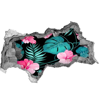 Nálepka fototapeta 3D na stenu Tropická záhrada s dierou v stene