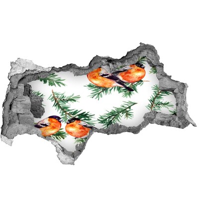 Samolepiaca diera na stenu Vtáky na zelenom pozadí