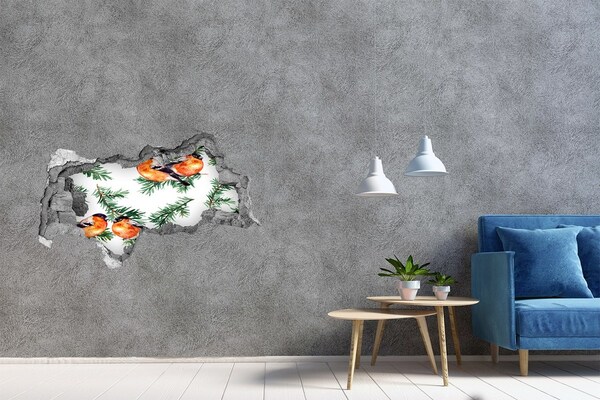 Samolepiaca diera na stenu Vtáky na zelenom pozadí