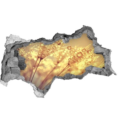 Nálepka 3D diera na stenu Zlaté lúky v slnečnom svetle