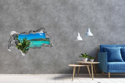 Fotoobraz diera na stenu Seychely coast