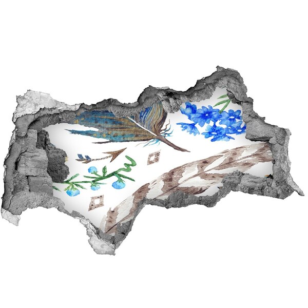 Diera 3D foto tapeta nálepka Perie a kvety