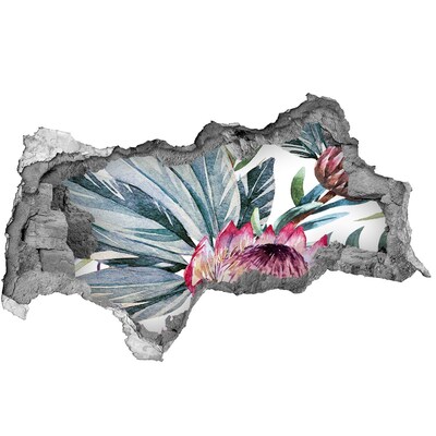 Fototapeta diera na stenu 3D Kvetinový raj medzi listami