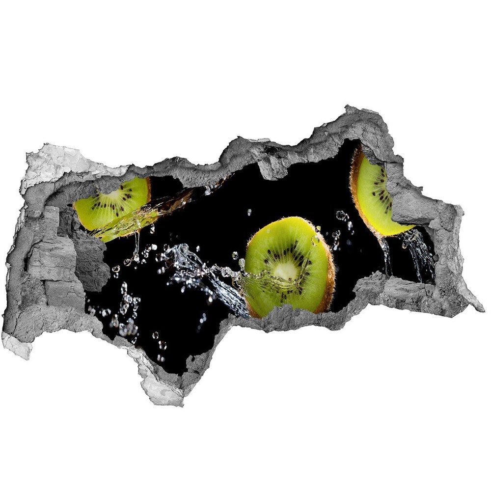 Nálepka 3D diera na stenu samolepiaca Kiwi a voda