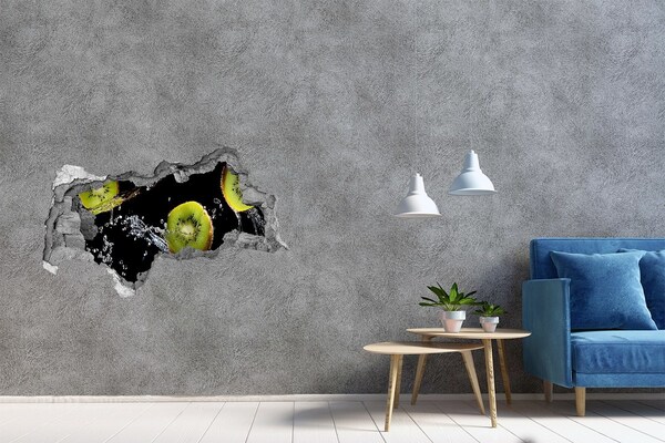 Nálepka 3D diera na stenu samolepiaca Kiwi a voda