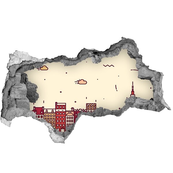 Fototapeta diera na stenu Mesto za múrom