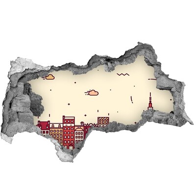 Fototapeta diera na stenu Mesto za múrom