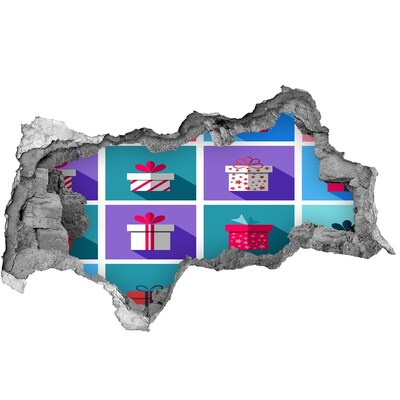 Fototapeta diera na stenu 3D Darčekové prekvapenia