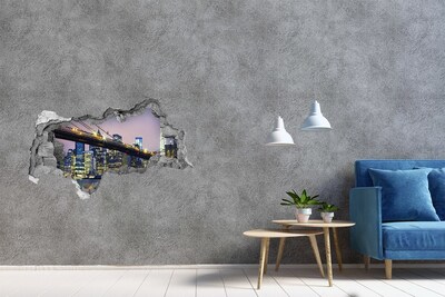 Nálepka 3D diera na stenu Brooklynský most v noci