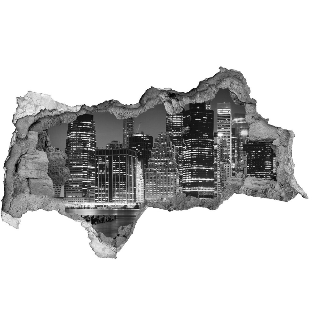 Diera 3D foto tapeta nálepka Manhattan v noci
