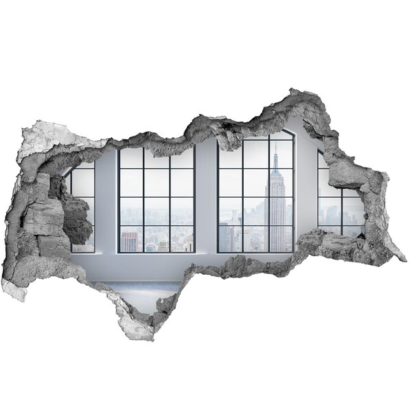 Fotoobraz diera na stenu Pohľad na New York