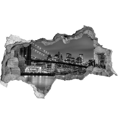 Fotoobraz diera na stenu nálepka Brooklyn bridge