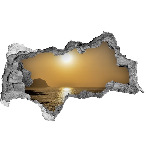 Nálepka 3D diera na stenu Sunset sea