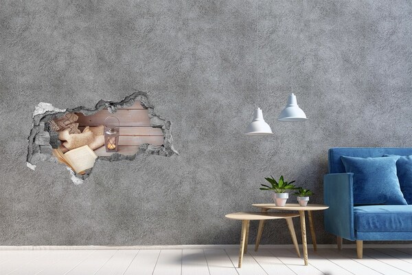 Fototapeta diera na stenu 3D Útulný kútik s lampášom