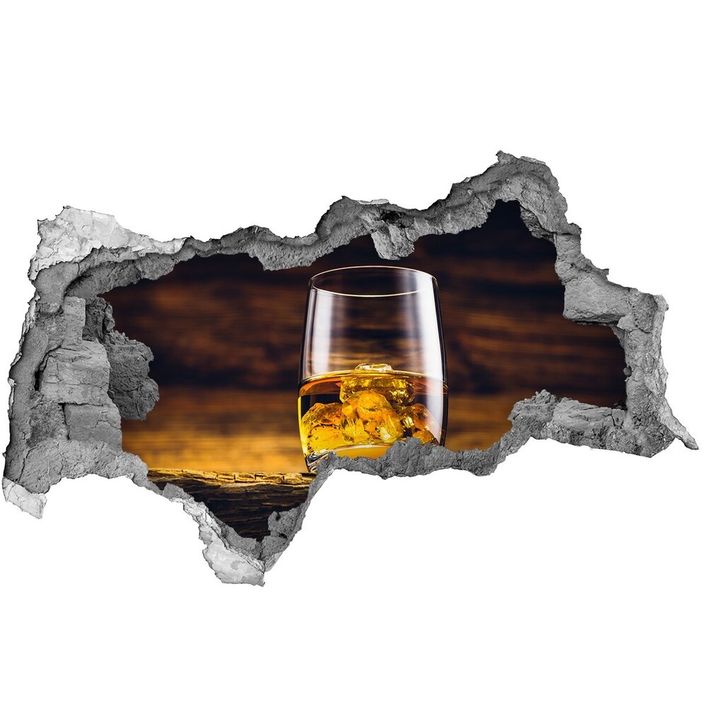 Samolepiaca diera nálepka betón Bourbon v pohári