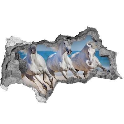 Nálepka fototapeta 3D White horse beach