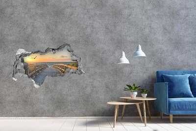 Fototapeta diera na stenu 3D Západ slnka nad morom