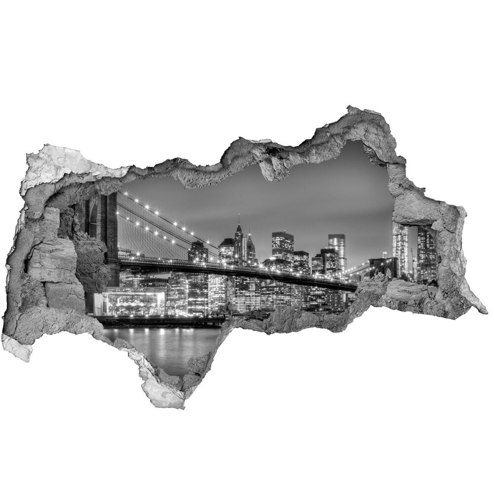Fotoobraz diera na stenu Brooklyn bridge
