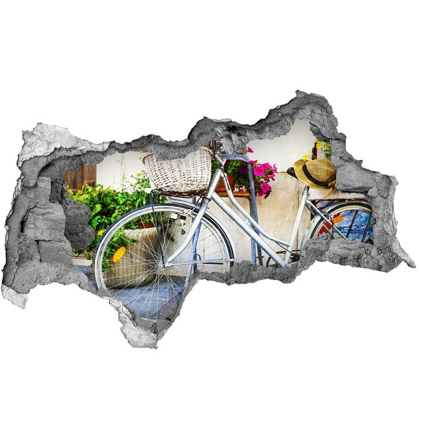 Fototapeta diera na stenu 3D Bicykel v kvetinovom prostredí