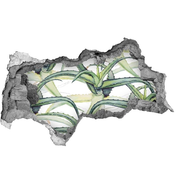 Fototapeta diera na stenu 3D Zelená oáza v betóne