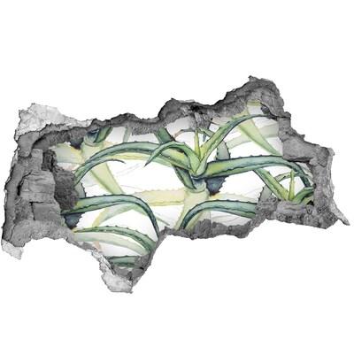 Fototapeta diera na stenu 3D Zelená oáza v betóne