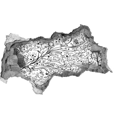 Diera 3D fototapeta nálepka Kvetinový vzor na stene